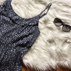 LOFT Ruffle Top Speckle Print Sundress